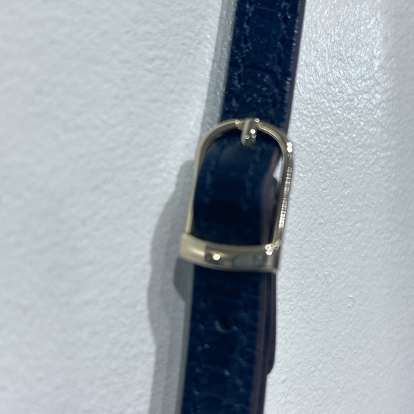 Neuville Black Croc Embossed Leather Crossbody Bag Adjustable Strap - Picture 8 of 15